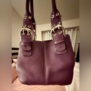 Tignanello Purple Pebbled Leather Perfect 10 Mini Tote
